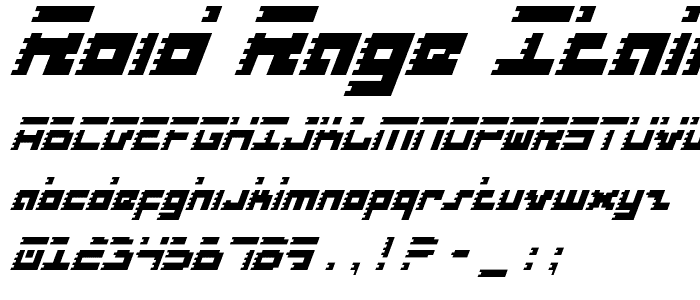 Roid Rage Italic font